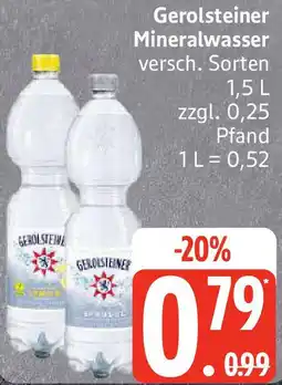 Edeka Gerolsteiner Mineralwasser Angebot