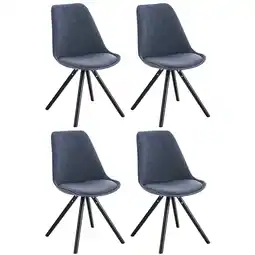 Netto Marken-Discount CLP 4er Set Stühle Pegleg Stoff Rund I Gepolsterte Schalensitze Mit Stoffbezug I Runde Holzbeine Angebot