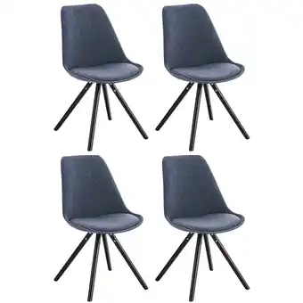 Netto Marken-Discount CLP 4er Set Stühle Pegleg Stoff Rund I Gepolsterte Schalensitze Mit Stoffbezug I Runde Holzbeine Angebot