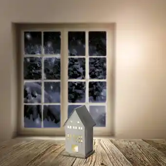 NKD LED-Haus aus Metall, ca. 7x7x15,5cm Angebot