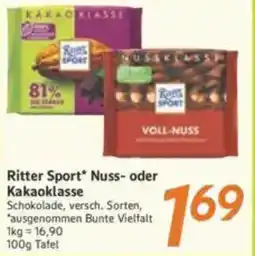 inkoop Ritter Sport Nuss- oder Kakaoklasse Angebot