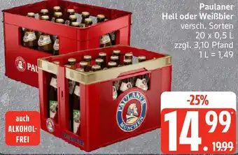 Edeka Paulaner Hell oder Weißbier Angebot
