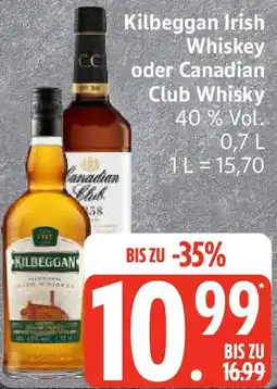 Edeka Kilbeggan Irish Whiskey oder Canadian Club Whisky Angebot