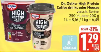 Edeka Dr. Oetker High Protein Coffee drinks oder Mousse Angebot