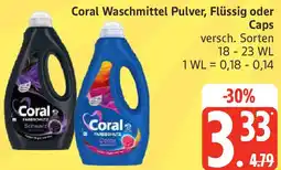 Edeka Coral Waschmittel Pulver, Flüssig oder Caps Angebot