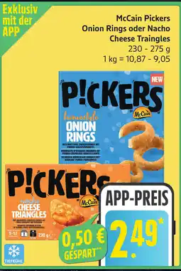 Edeka McCain Pickers Onion Rings oder Nacho Cheese Triangles Angebot