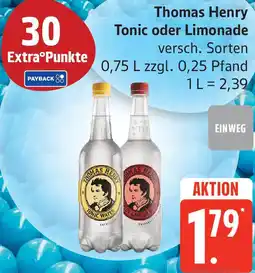 Edeka Thomas Henry Tonic oder Limonade Angebot
