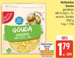 Edeka GUT& GÜNSTIG Reibekäse Gouda Angebot