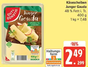 Edeka GUT& GÜNSTIG Käsescheiben Junger Gouda Angebot