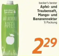 inkoop becker's bester Apfel- und Traubensaft, Mango- und Bananennektar Angebot