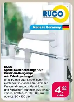 NETTO RUCO Spann-Gardinenstange oder Gardinen-Hängeclips mit Teleskopstange Angebot