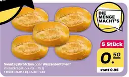 NETTO Sonntagsbrötchen oder Weizenbrötchen Angebot