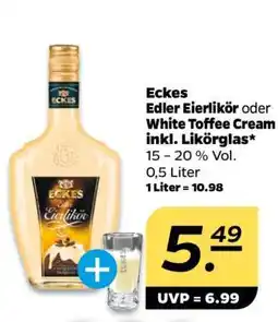 NETTO Eckes Edler Eierlikör oder White Toffee Cream inkl. Likörglas Angebot