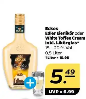 NETTO Eckes Edler Eierlikör oder White Toffee Cream inkl. Likörglas Angebot