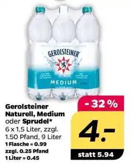 NETTO Gerolsteiner Naturell, Medium oder Sprudel Angebot