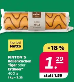 NETTO FINTON’S Rollenkuchen Tiger oder Erdbeer Angebot