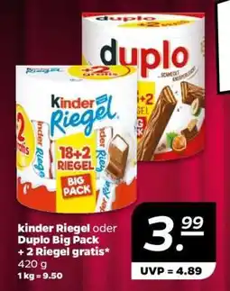 NETTO kinder Riegel oder Duplo Big Pack + 2 Riegel gratis Angebot