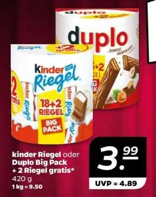 NETTO kinder Riegel oder Duplo Big Pack + 2 Riegel gratis Angebot