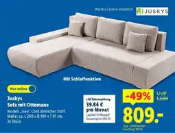Lidl Juskys Sofa mit Ottomane Angebot