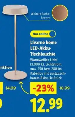 Lidl LIVARNO home LED-Akku-Tischleuchte Angebot