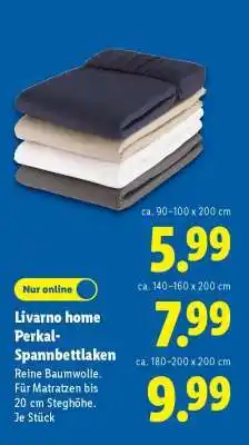 Lidl LIVARNO home Perkal-Spannbettlaken Angebot