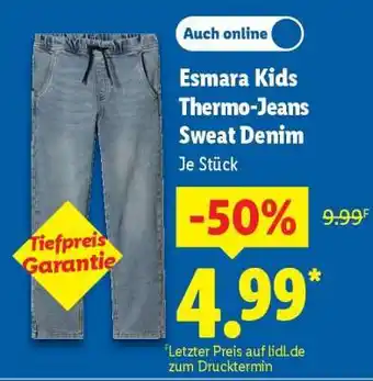 Lidl Esmara Kids Thermo-Jeans Sweat Denim Angebot