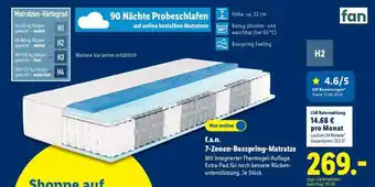 Lidl f.a.n. 7-Zonen-Boxspring-Matratze Angebot
