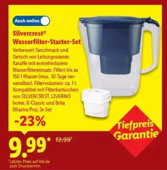 Lidl Silvercrest Wasserfilter-Starter-Set Angebot