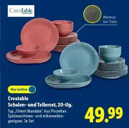 Lidl Creatable Schalen- und Tellerset, 20-tlg Angebot
