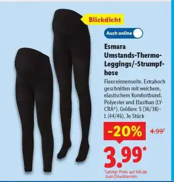 Lidl Esmara Umstands-Thermo-Leggings-/Strumpfhose Angebot