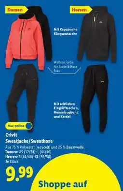 Lidl Crivit Sweatjacke/Sweathose Angebot