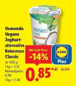 Lidl Vemondo Vegane Joghurtalternative Kokosnuss Classic Angebot