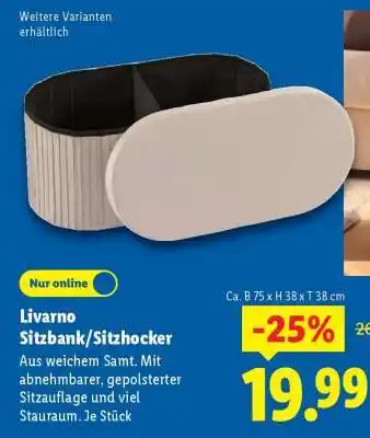Lidl Livarno Sitzbank/Sitzhocker Angebot