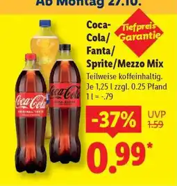 Lidl Coca-Cola / Fanta / Sprite / Mezzo Mix Angebot