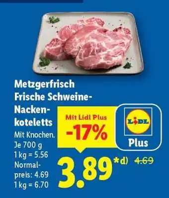 Lidl Metzgerfrisch Frische Schweine-Nacken-koteletts Angebot