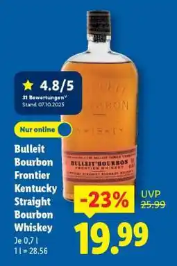 Lidl Bulleit Bourbon Frontier Kentucky Straight Bourbon Whiskey Angebot