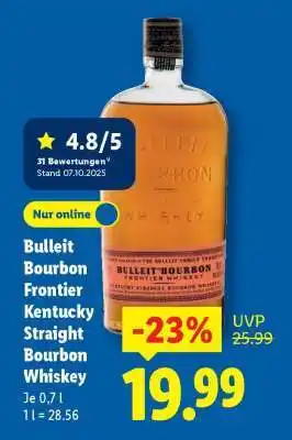 Lidl Bulleit Bourbon Frontier Kentucky Straight Bourbon Whiskey Angebot