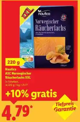 Lidl Nautica ASC Norwegischer Räucherlachs XXL Angebot