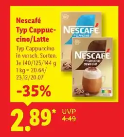Lidl Nescafé Typ Cappuccino/Latte Angebot