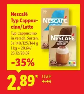 Lidl Nescafé Typ Cappuccino/Latte Angebot