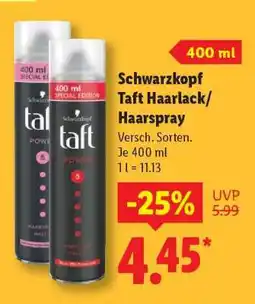 Lidl Schwarzkopf Taft Haarlack/Haarspray Angebot