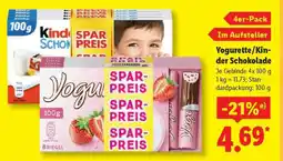 Lidl Yogurette/ Kinder Schokolade Angebot