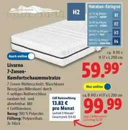 Lidl Livarno 7-Zonen-Komfortschaummatratze Angebot