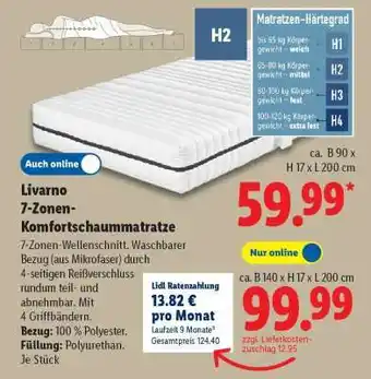 Lidl Livarno 7-Zonen-Komfortschaummatratze Angebot