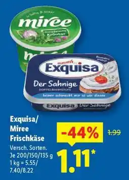Lidl Exquisa/Miree Frischkäse Angebot