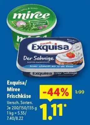 Lidl Exquisa/Miree Frischkäse Angebot