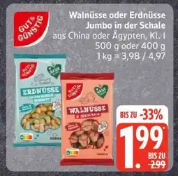 Edeka Walnüsse oder Erdnüsse Jumbo in der Schale Angebot
