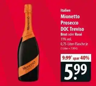 Famila Nord Ost MIONETTO Prosecco DOC Treviso Angebot