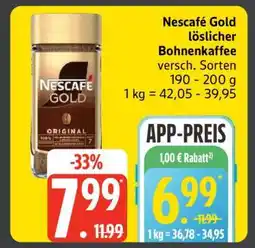 Edeka Nescafé Gold löslicher Bohnenkaffee Angebot