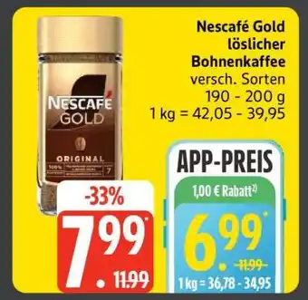 Edeka Nescafé Gold löslicher Bohnenkaffee Angebot